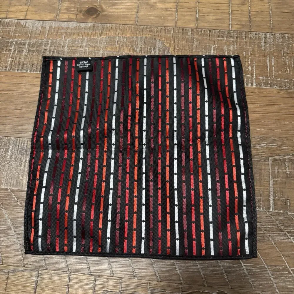 Eksel Handmade Pocket Square Black Red White Polka Dot Career Professional Event